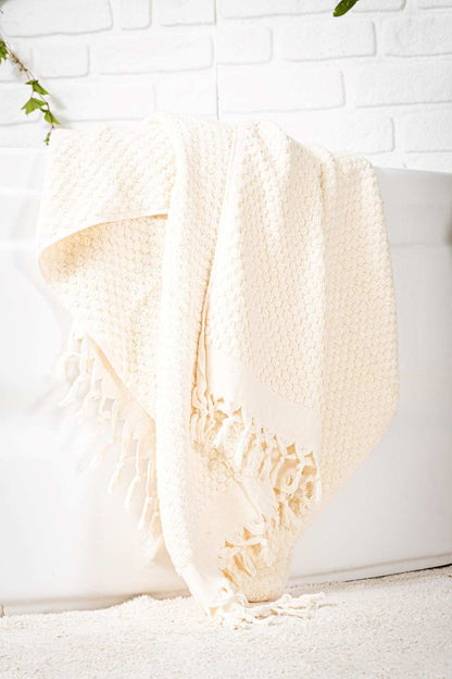Organic Cotton Striped Bath Towel, Jacquard Woven 36 x 72 Inch – view 5