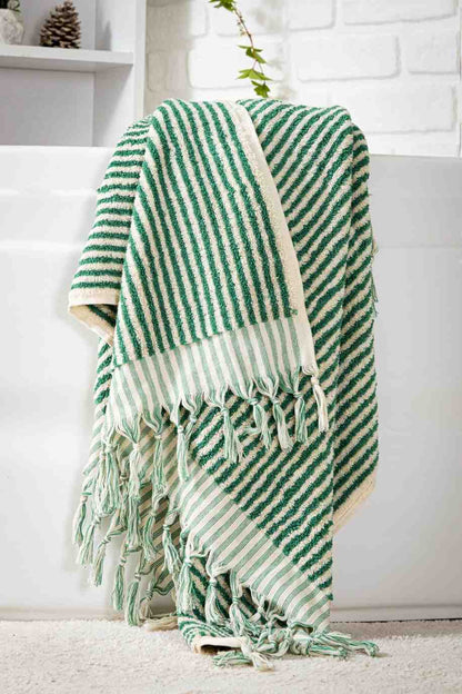 Organic Cotton Striped Bath Towel, Jacquard Woven 36 x 72 Inch – view 4