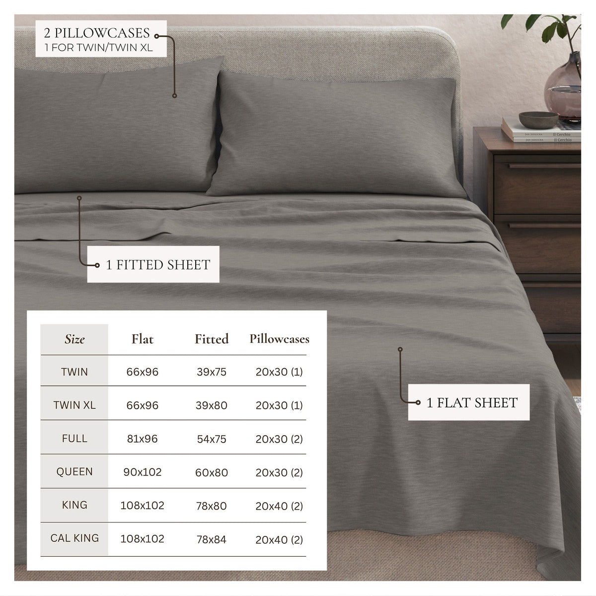 Heathered Jersey Knit Sheet Set – Carmen Collection – view 31