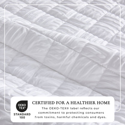 White Diamond Embossed Reversible Quilt Set – Diamond Microsculpt – view 3