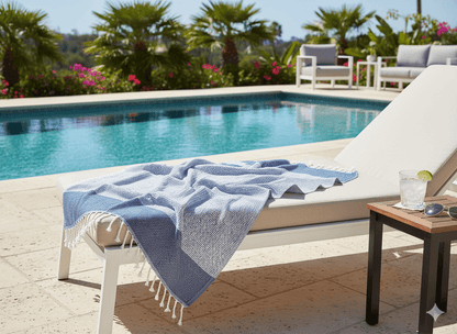 Su Diamond Weave Striped Turkish Towel, 100% Cotton, 35 x 66 Inch – view 2