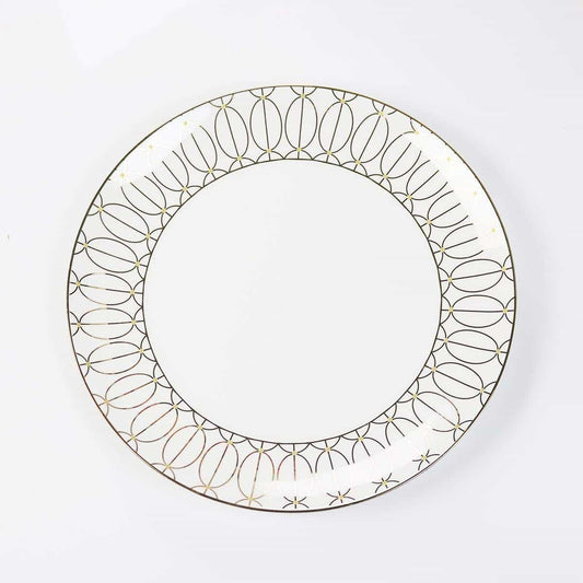 Gold Geometric Dinner Plates, Set of Four