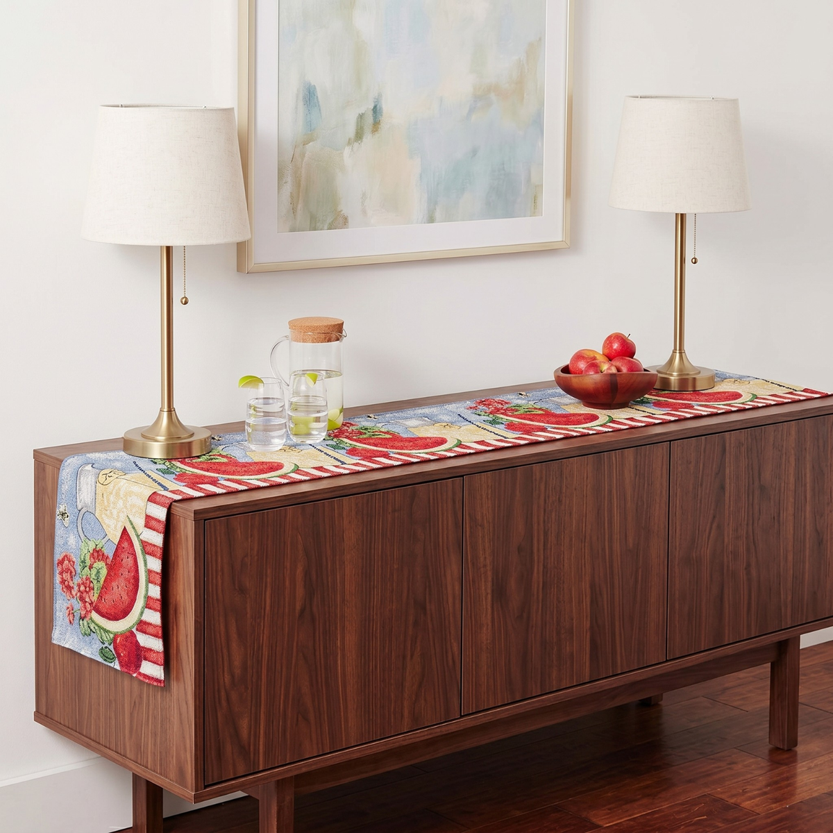 Fruity Drinks Watermelon Lemonade Woven Tapestry Table Runner – view 2