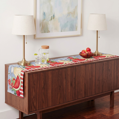 Fruity Drinks Watermelon Lemonade Woven Tapestry Table Runner – view 2