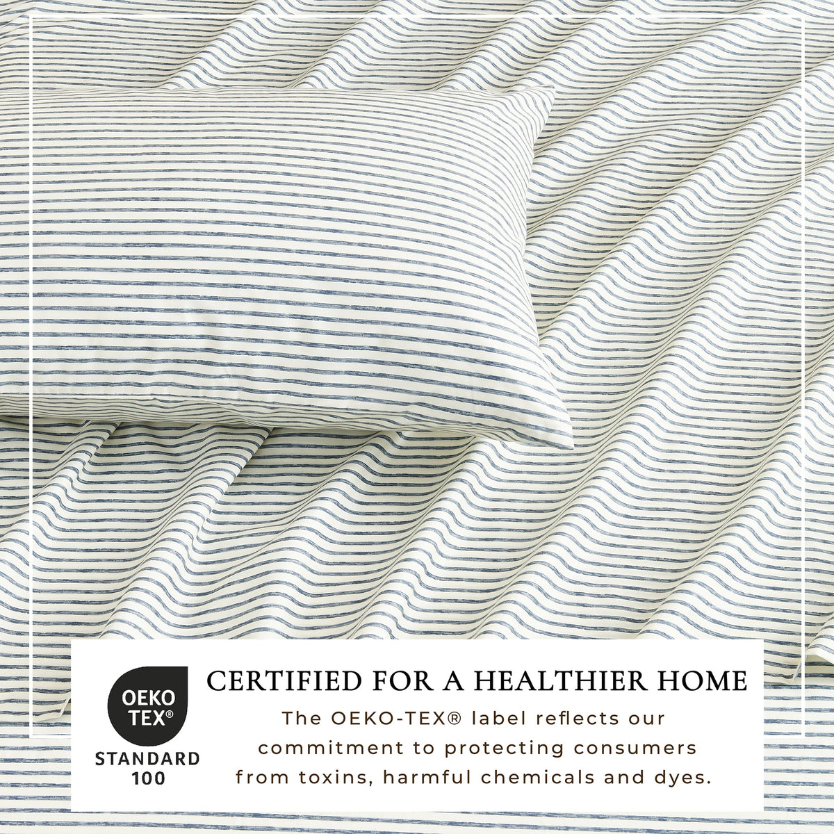 Brushed Microfiber Striped Sheet Set – Evette Collection – view 3