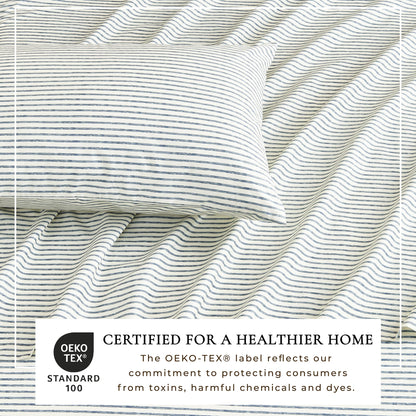 Brushed Microfiber Striped Sheet Set – Evette Collection – view 3
