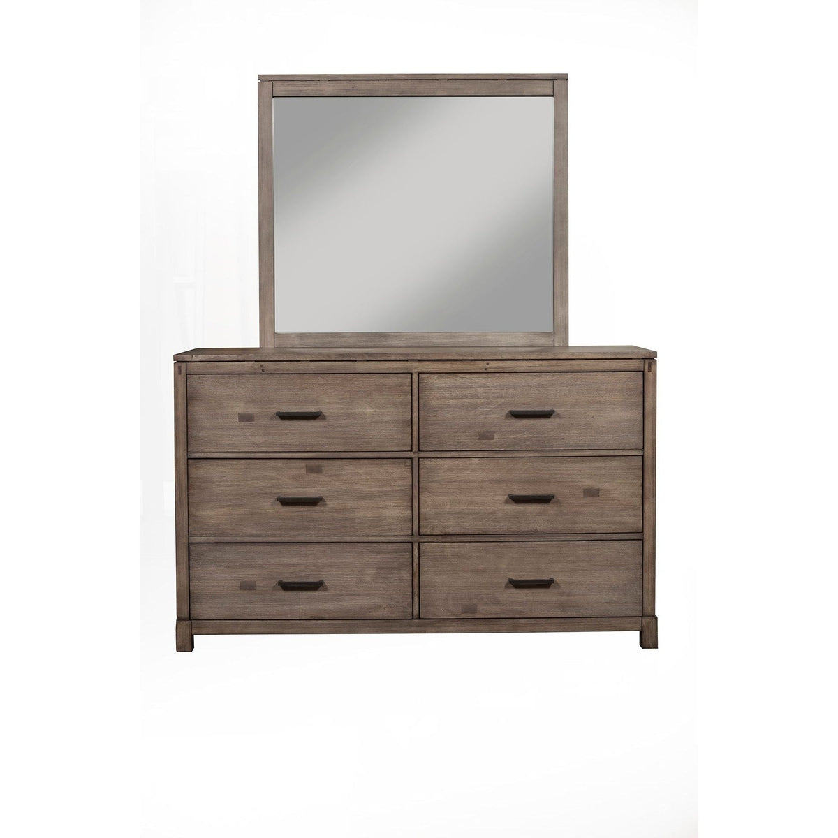 Sydney 6-Drawer Dresser in Weathered Gray, Plantation Mahogany – view 5