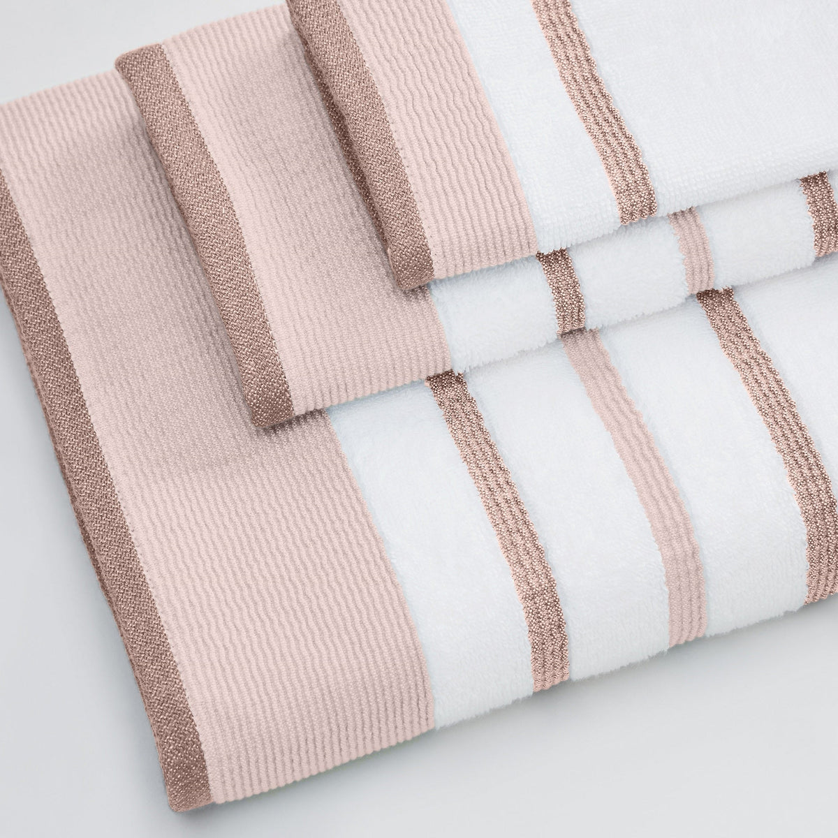 Decorative Cotton Stripe Bath Towel Set – Noelle Collection – view 130