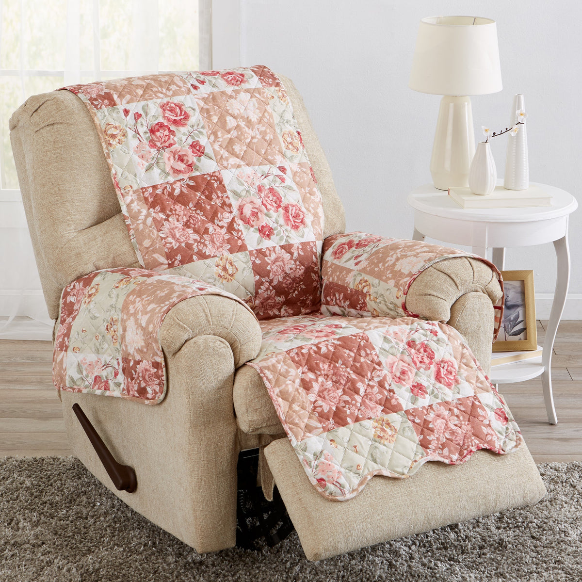 Reversible Floral Patchwork Furniture Protector – Maribel Collection – view 7