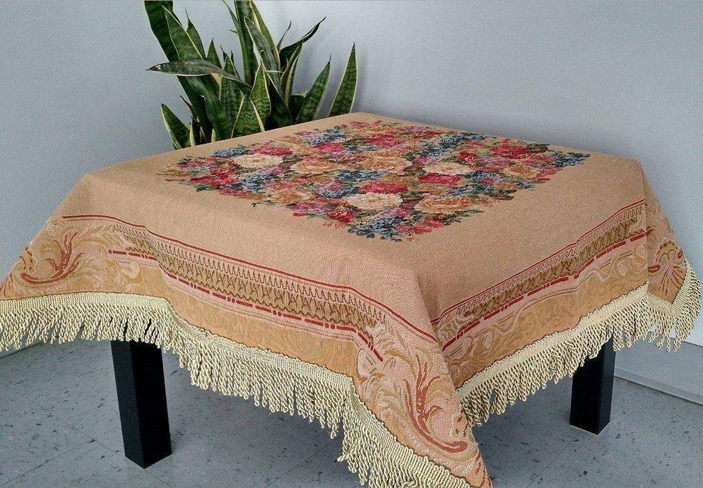 Morning Awakening Colorful Floral Woven Tapestry Tablecloth – view 8