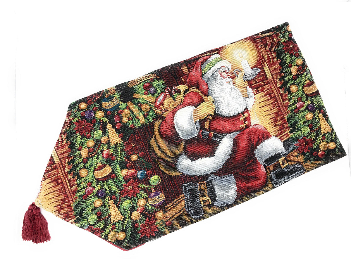 Down the Chimney St. Nicholas Woven Tapestry Christmas Table Runner – view 7