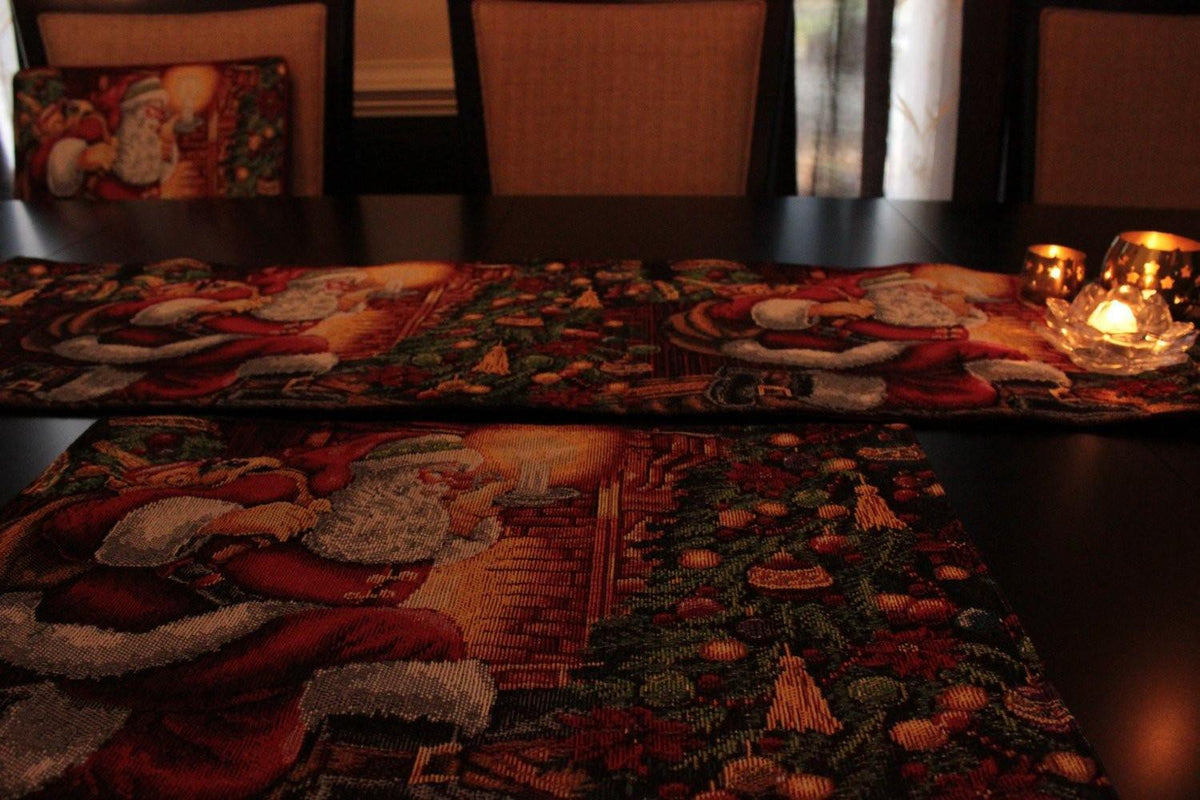 Down the Chimney St. Nicholas Woven Tapestry Christmas Table Runner – view 6