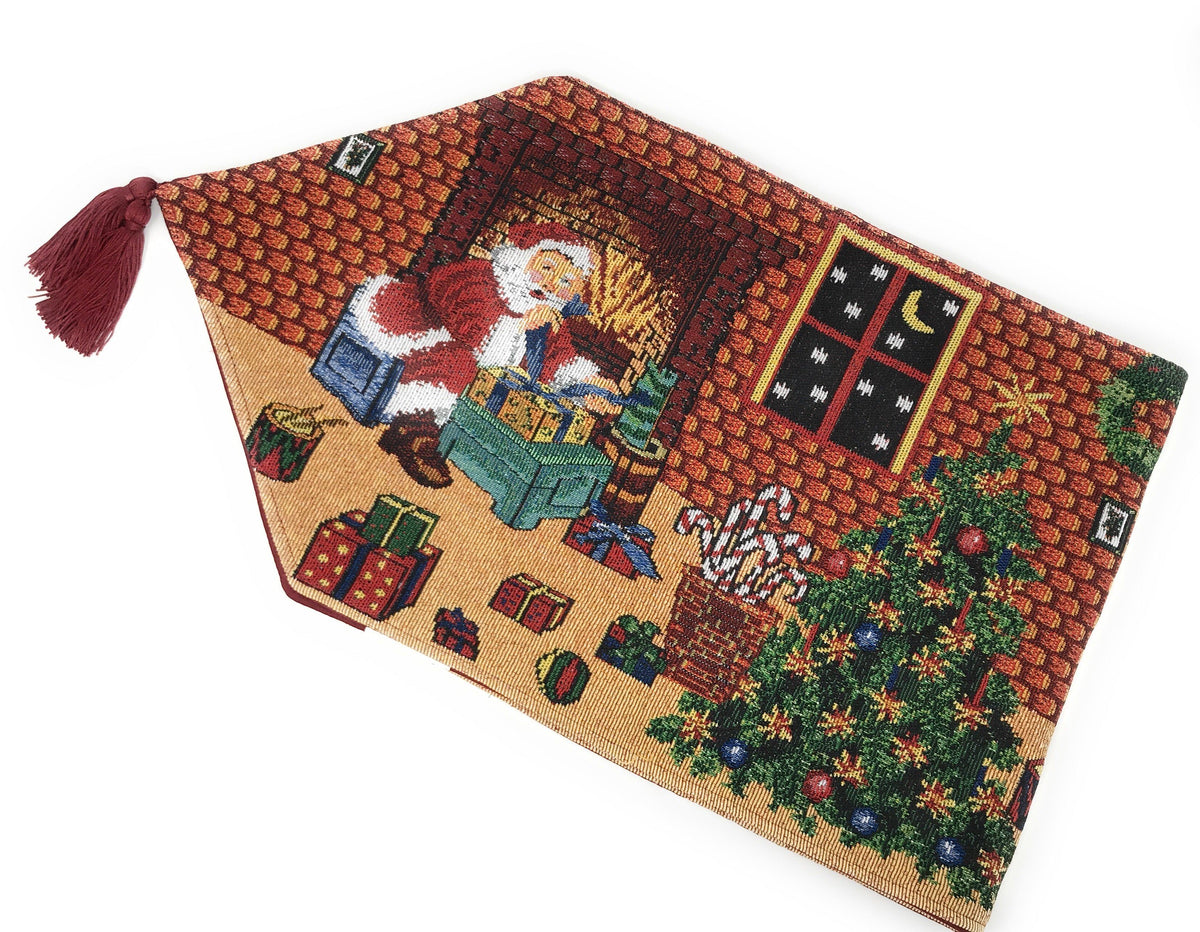 Santa Claus Preparations Festive Cotton Blend Christmas Table Runner – view 3