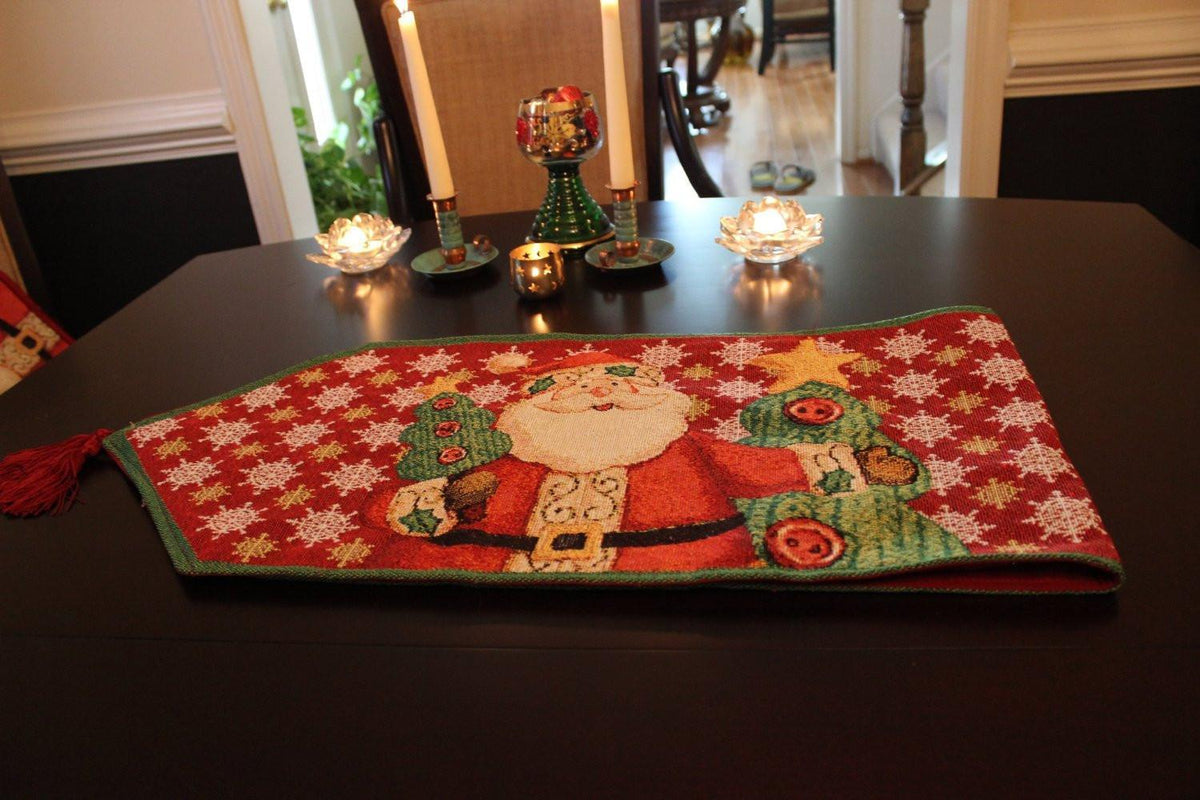 Santa Claus Is Coming to Town Cotton Blend Holiday Table Runner – view 7