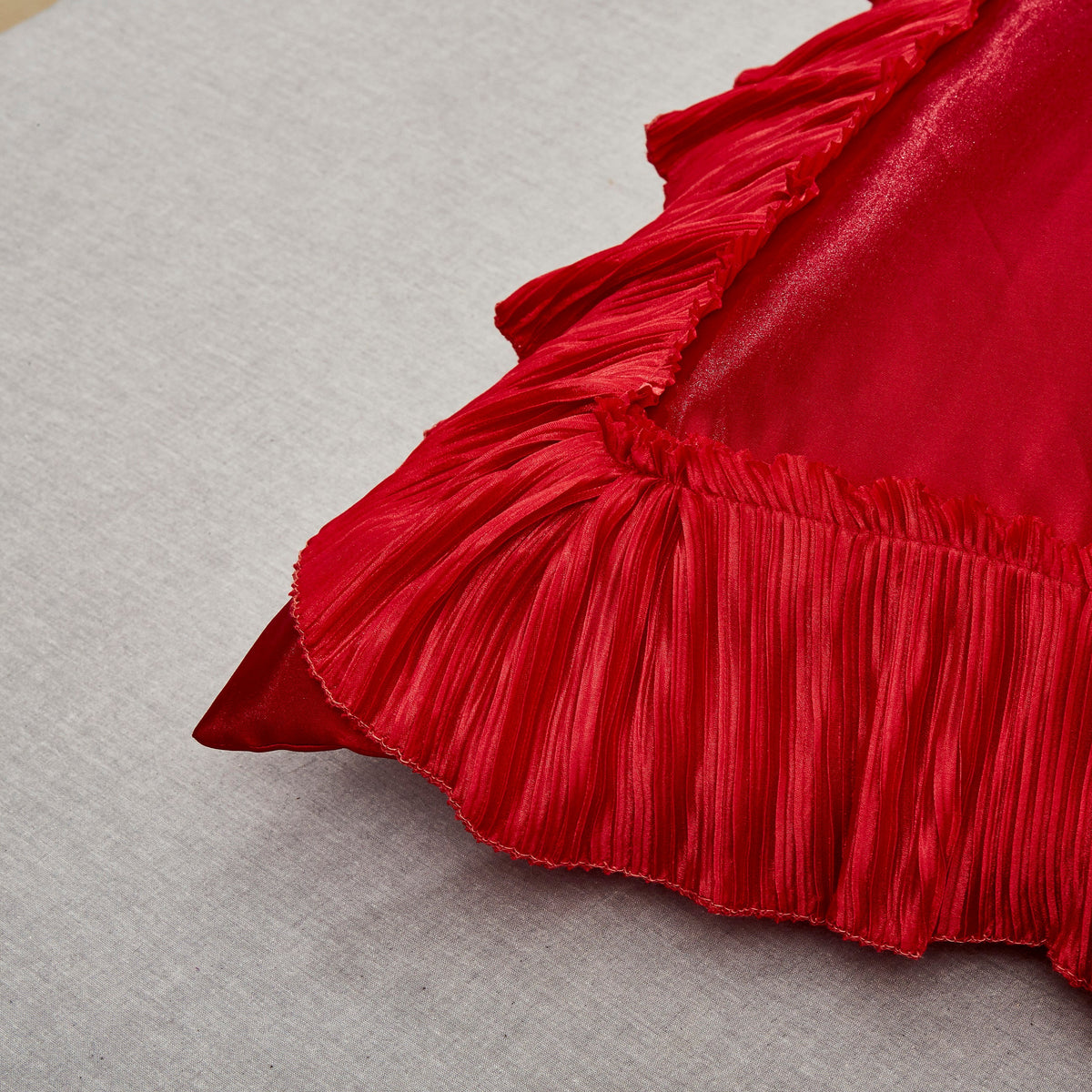 Romantic Red Rose Satin Ruffle Victorian Euro Sham, 26 x 26 – view 4