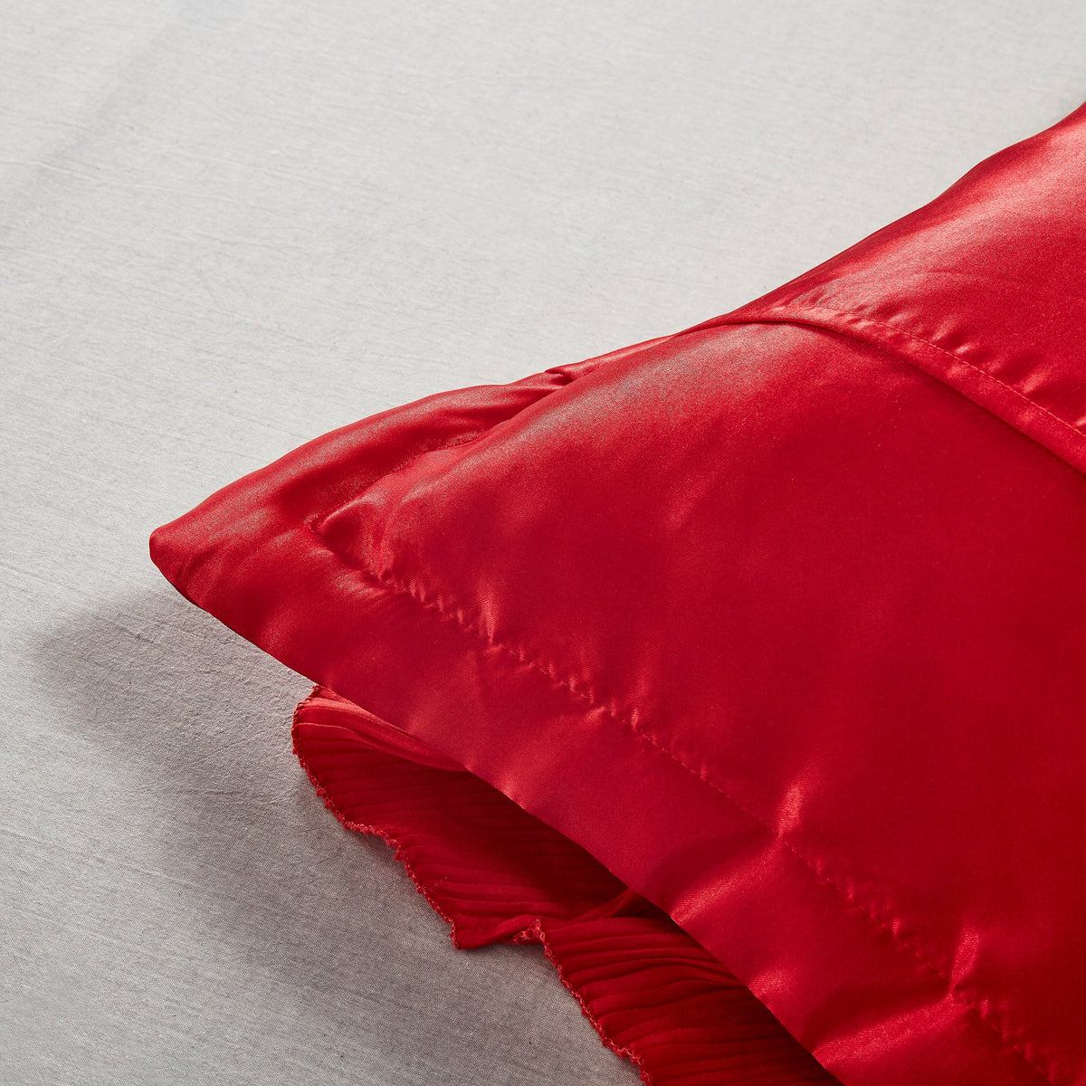 Romantic Red Rose Satin Ruffle Victorian Euro Sham, 26 x 26 – view 5