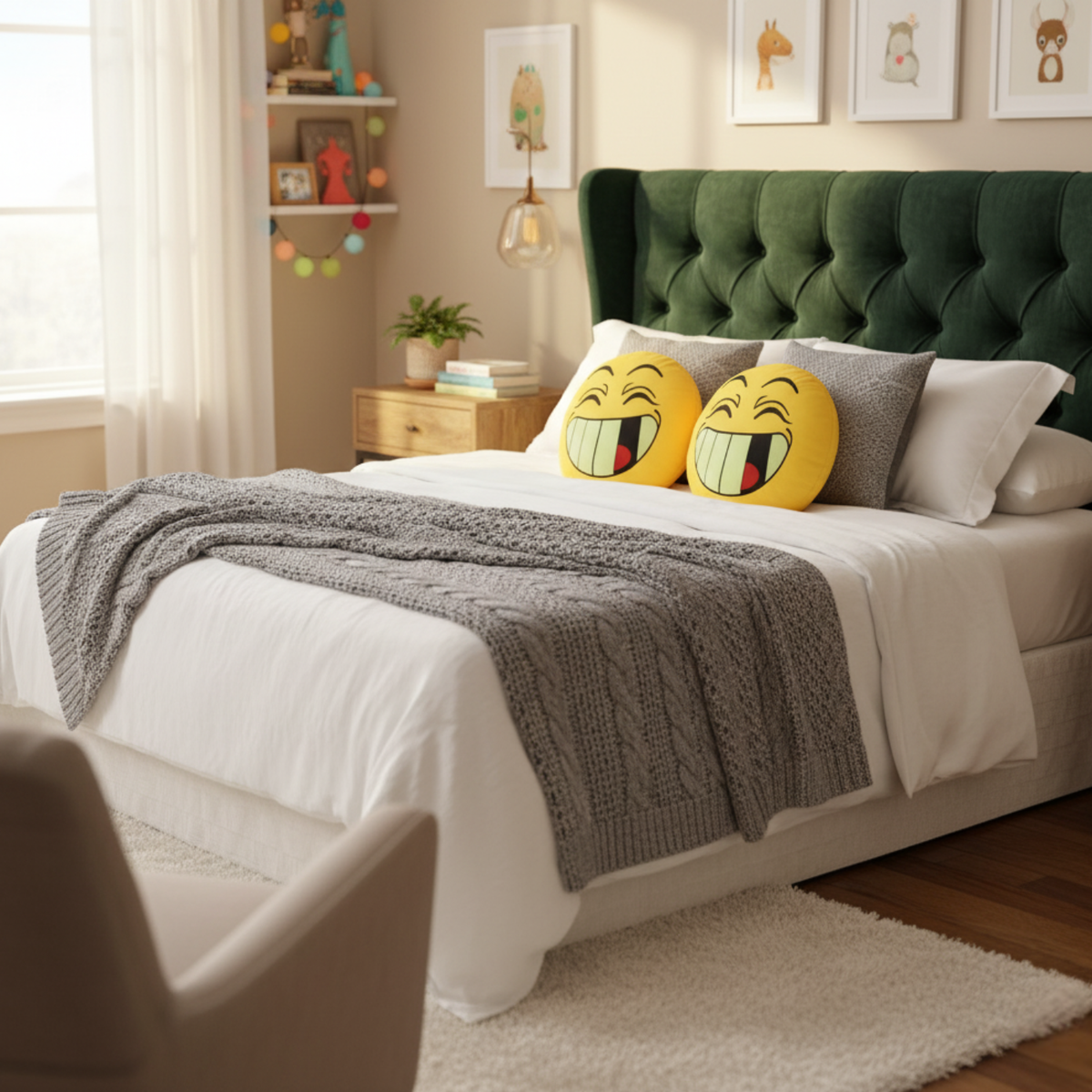 Squishy Emoji Microbead Throw Pillow in Six Colors – view 4