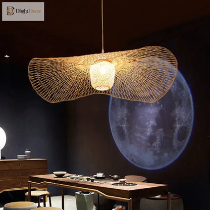 Tala Tatami-Inspired Woven Bamboo Pendant Light for Dining Room – view 2