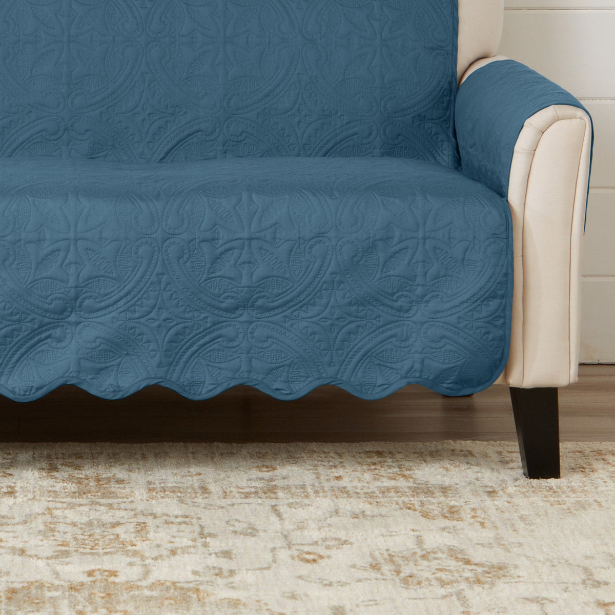 Medallion Stitch Furniture Protector – Elenor Collection Sofa Cover – view 48