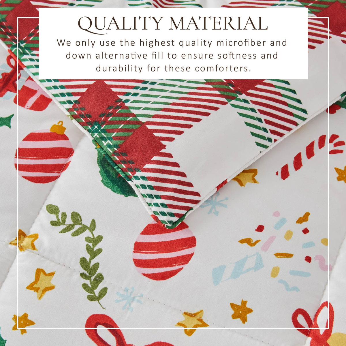 Reversible Holiday and Lodge Comforter and Sham Set – Odette Collection – view 63