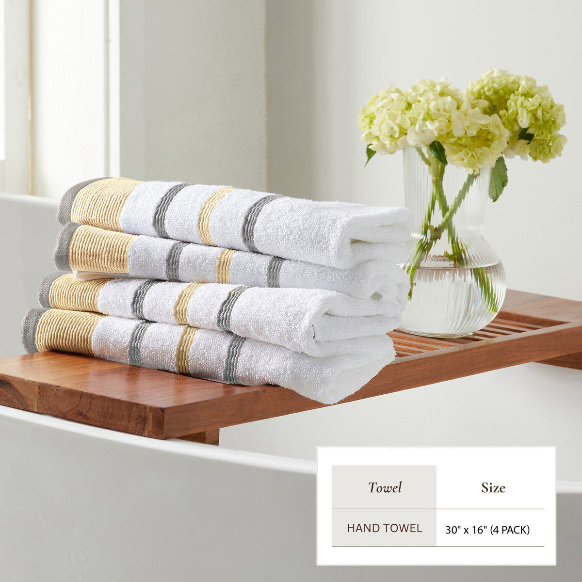 Decorative Cotton Stripe Bath Towel Set – Noelle Collection – view 77