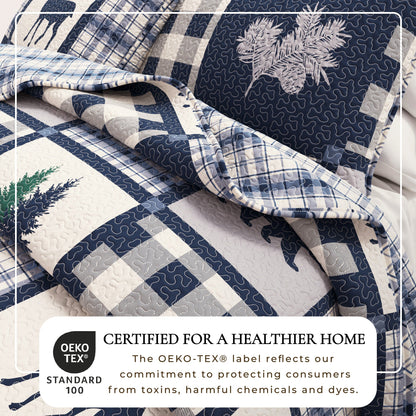 Reversible Plaid Lodge Quilt Set with Shams – Stonehurst Collection – view 8