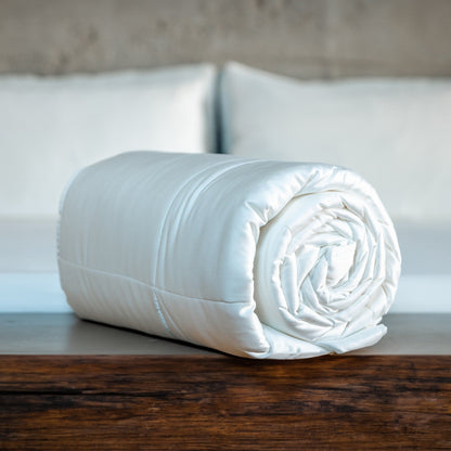 Cooling Eucalyptus Silk Comforter Set with Quilted Pillow Shams – view 12