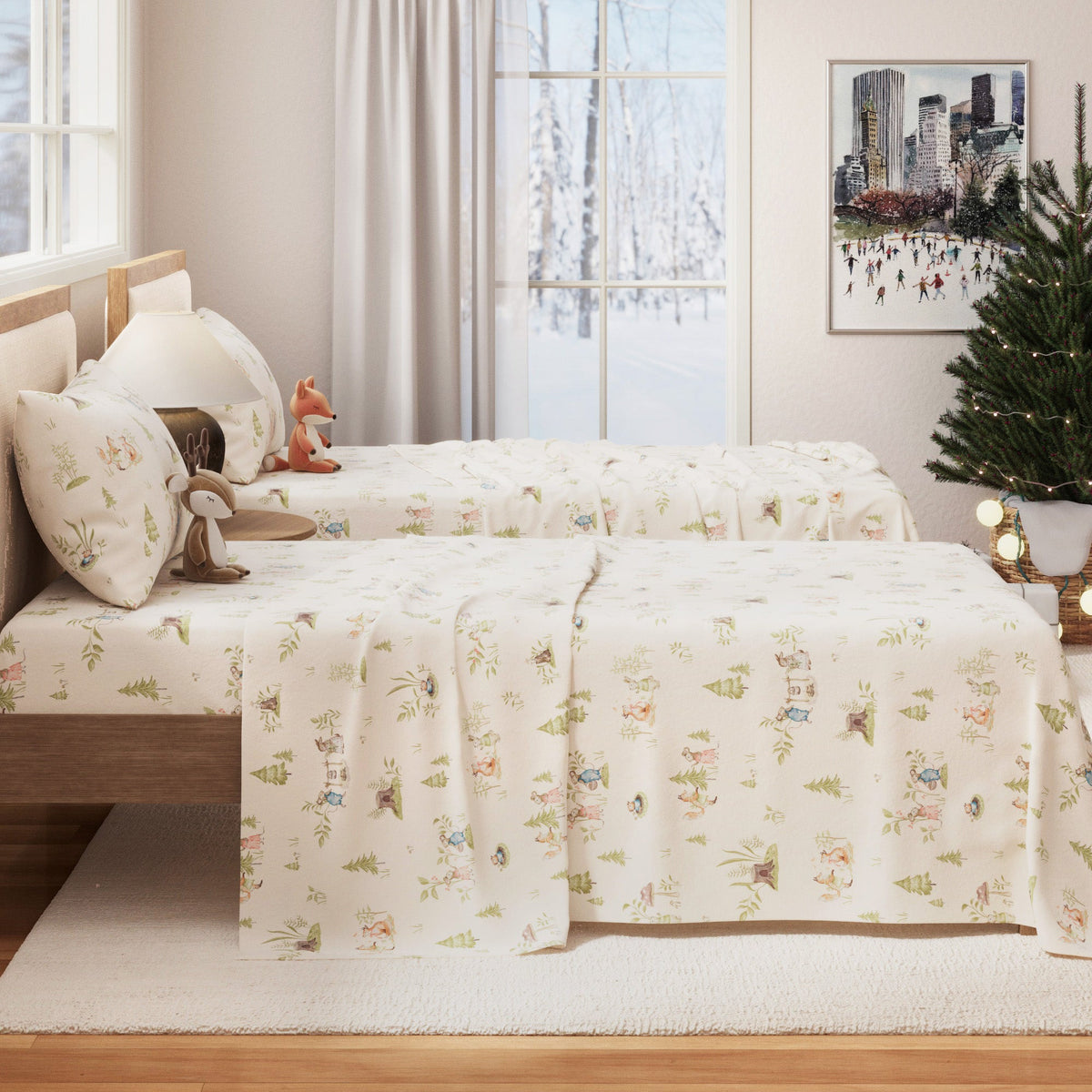 Kids' Christmas Turkish Cotton Flannel Sheet Set – view 5