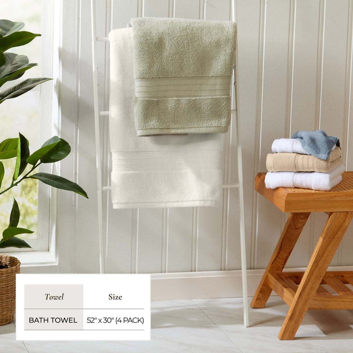 100% Cotton Premium Zero-Twist Bath Towel Set – Chiara Collection – view 53