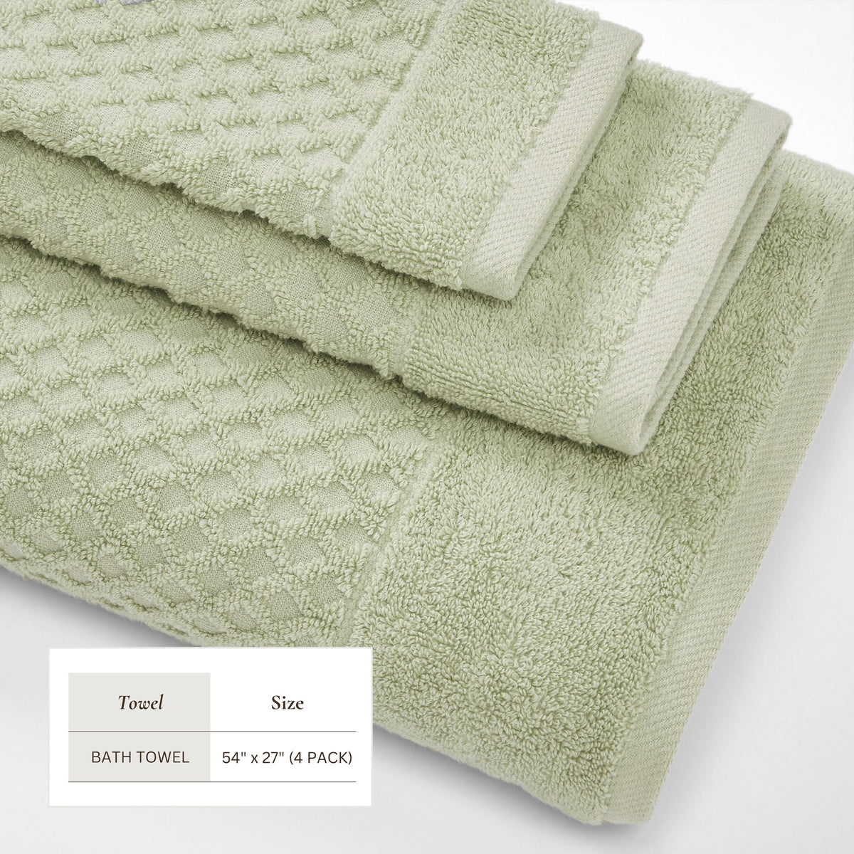 Cotton Diamond Waffle Weave Bath Towel Set – Grayson Collection – view 59