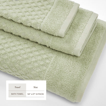 Cotton Diamond Waffle Weave Bath Towel Set – Grayson Collection – view 59