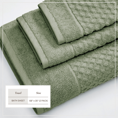 Cotton Diamond Waffle Weave Bath Towel Set – Grayson Collection – view 73