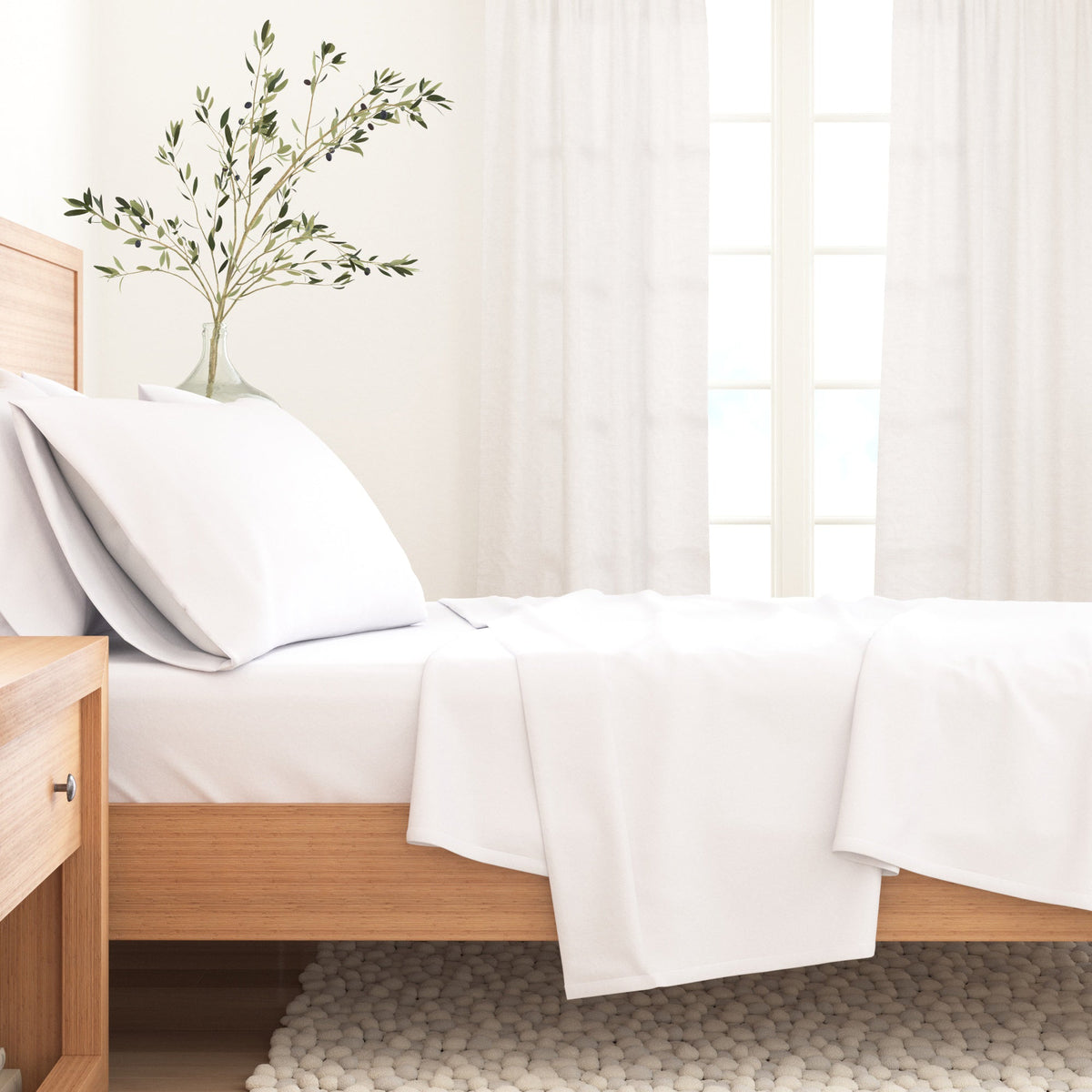 Solid Cotton Flannel Sheet Set – Nordic Collection – view 3