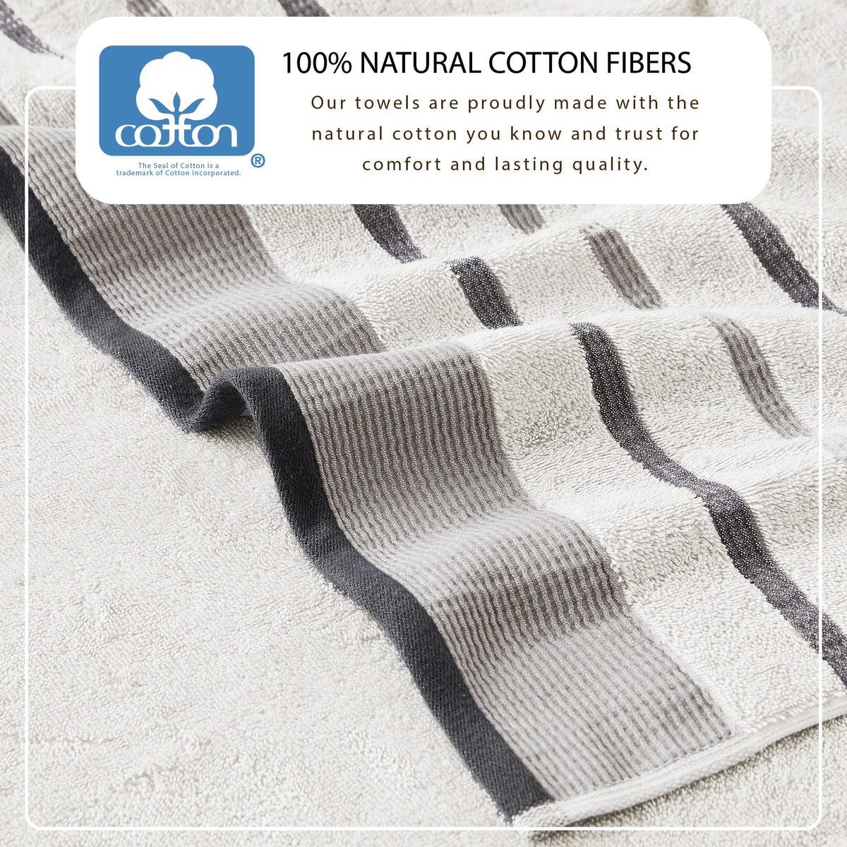 Decorative Cotton Stripe Bath Towel Set – Noelle Collection – view 98