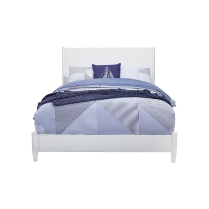 Tranquility Mid-Century Mahogany Bed in Classic White – view 5