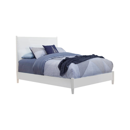 Tranquility Mid-Century Mahogany Bed in Classic White – view 3