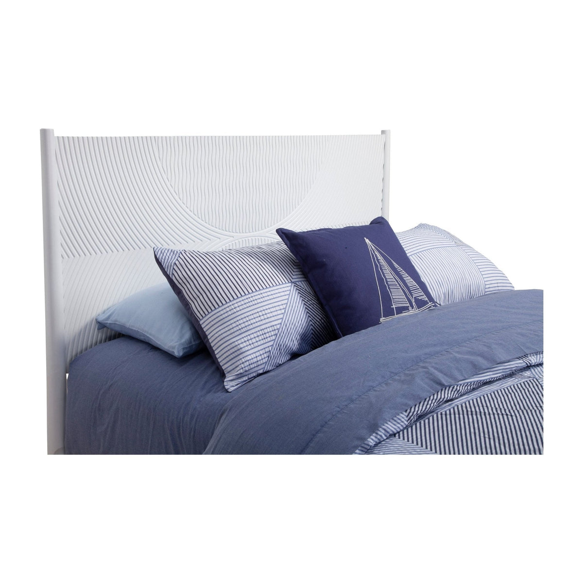 Tranquility Mid-Century Mahogany Bed in Classic White – view 4