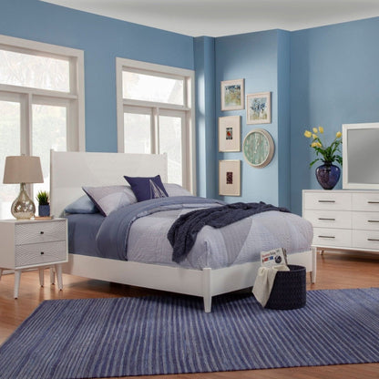Mahogany Wood Tranquility Bed in Classic White Finish