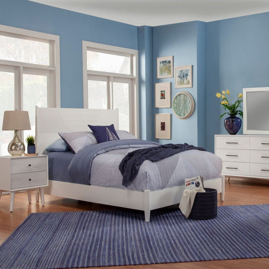 Mahogany Wood Tranquility Bed in Classic White Finish