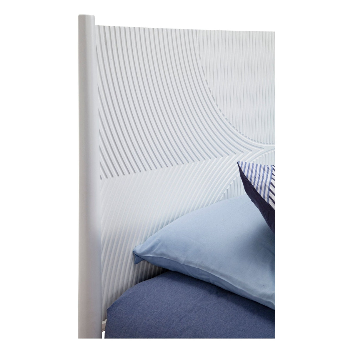 Tranquility Mid-Century Mahogany Bed in Classic White – view 6
