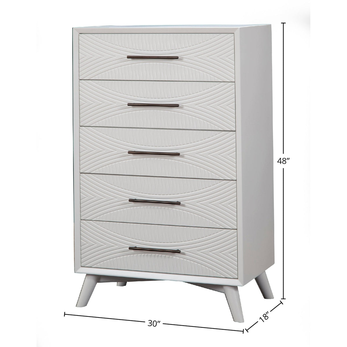 Tranquility 5-Drawer Chest in Classic White Mahogany – view 5