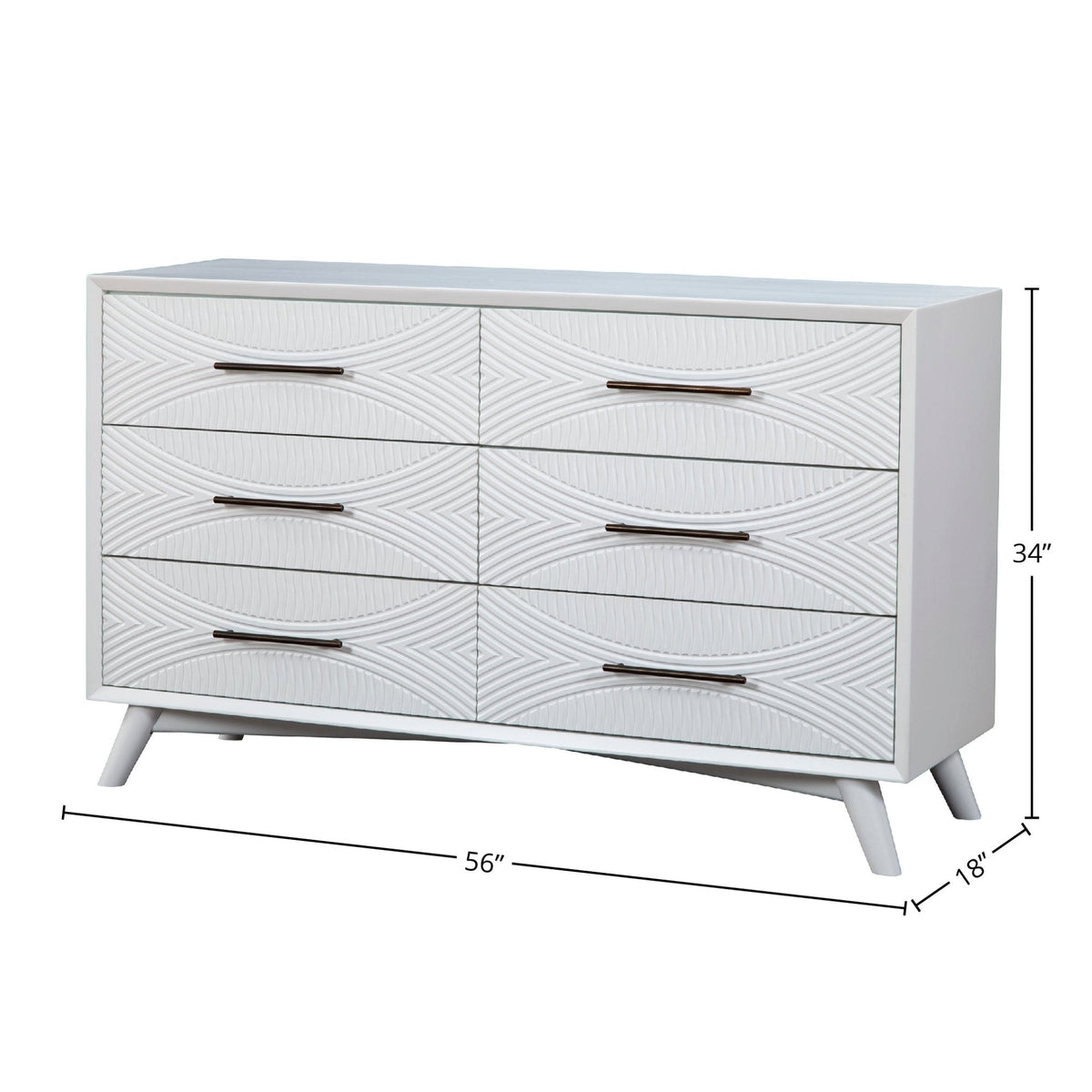 Tranquility 6-Drawer Dresser in Classic White Mahogany – view 6