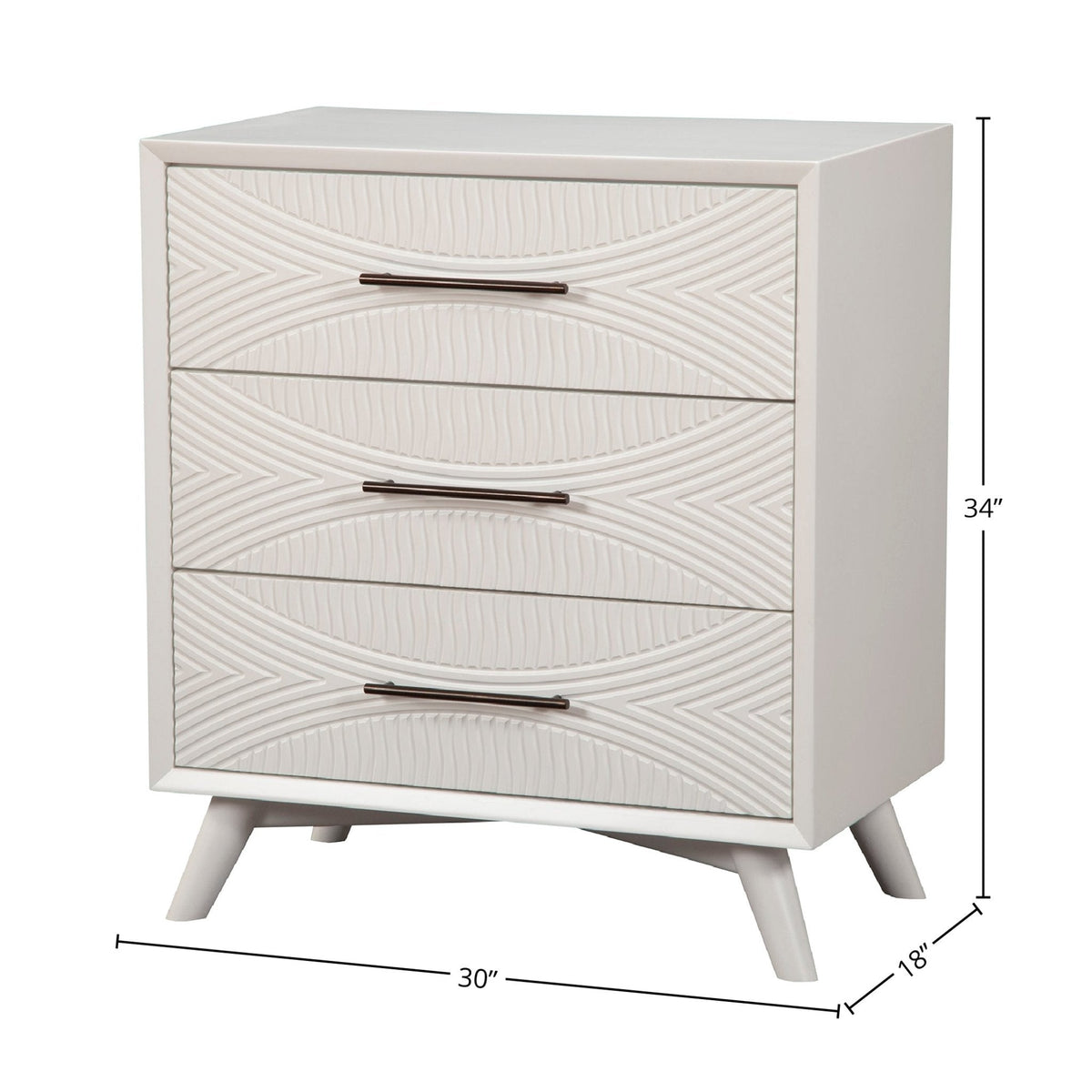 Tranquility Small 3-Drawer Chest in Classic White Mahogany – view 6