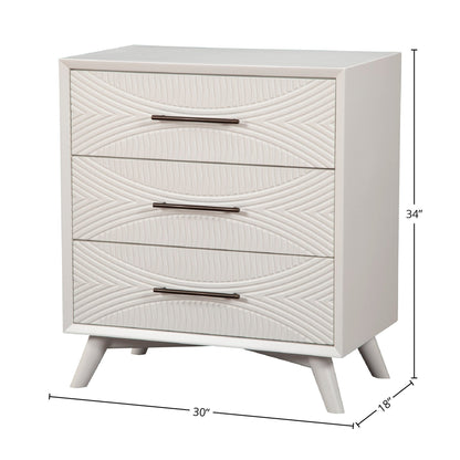 Tranquility Small 3-Drawer Chest in Classic White Mahogany – view 6