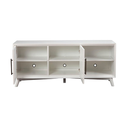 Tranquility White Mahogany TV Console with Dovetail Drawers – view 4