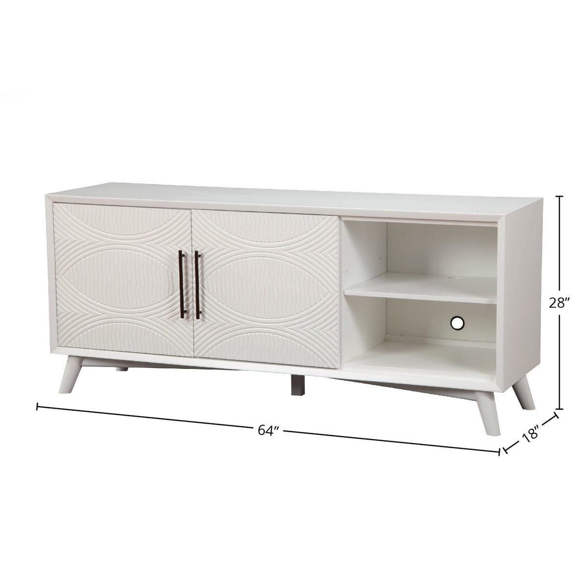 Tranquility White Mahogany TV Console with Dovetail Drawers – view 7