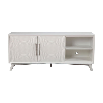 Tranquility White Mahogany TV Console with Dovetail Drawers – view 5