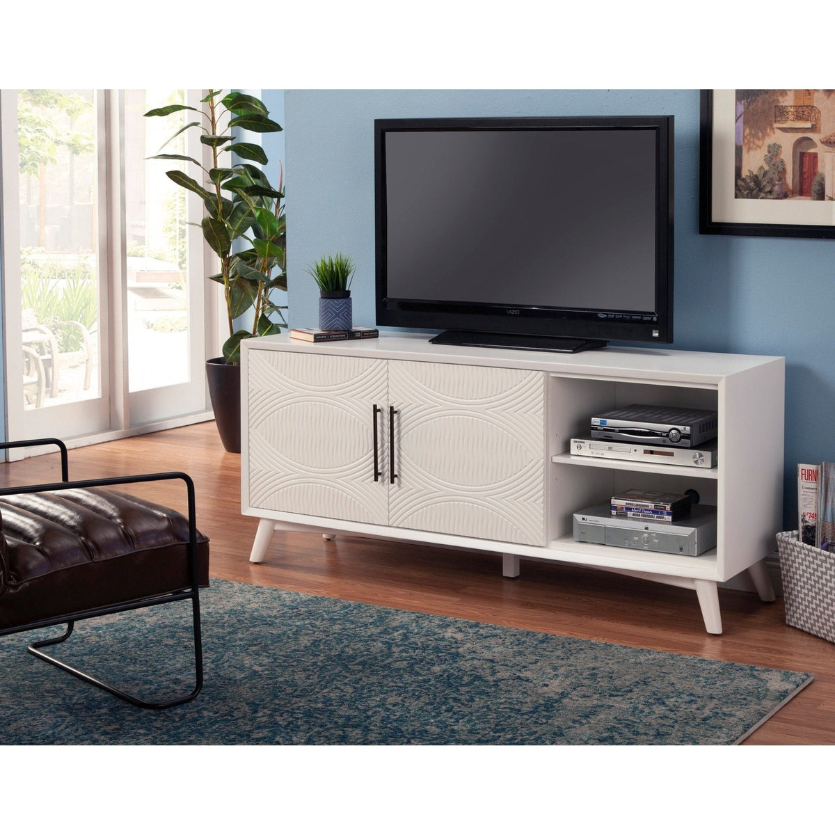 White Mahogany TV Console