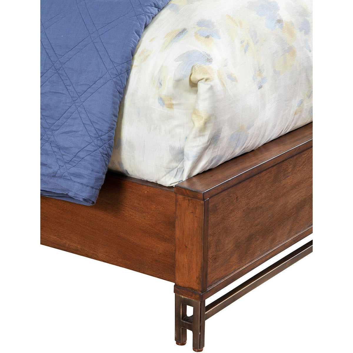Trig Geometric Bed with Oversized Headboard and Bronze Metal Base – view 6