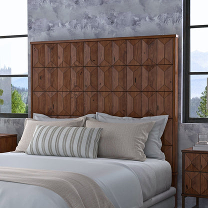 Trig Aged Brown Pine Solids and Veneers Headboard
